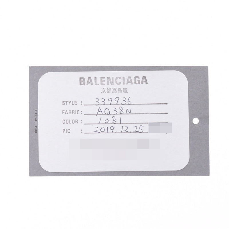 BALENCIAGA バレンシアガ ネイビーカバ M 白/黒 339936 ユニセックス キャンバス/レザー トートバッグ Aランク 中古 銀蔵