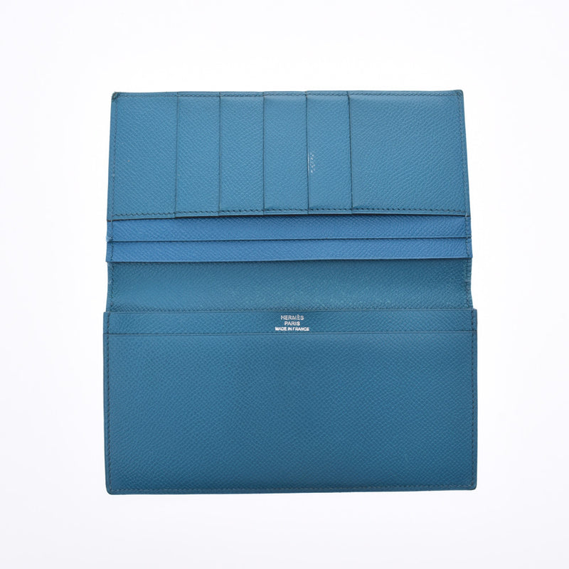 HERMES Hermes MC2 Fleming Cobalt □ Q engraved (around 2013) Unisex Vaux Epson Wallet B rank Used Ginzo