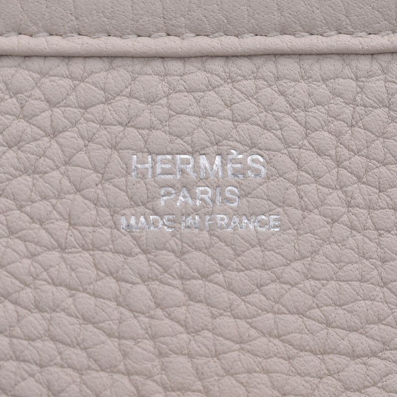 HERMES Hermes Evelyn 3 GM Pearl Gray Silver Hardware A Engraved (Around 2017) Ladies Taurillon Clemence Shoulder Bag A Rank Used Ginzo