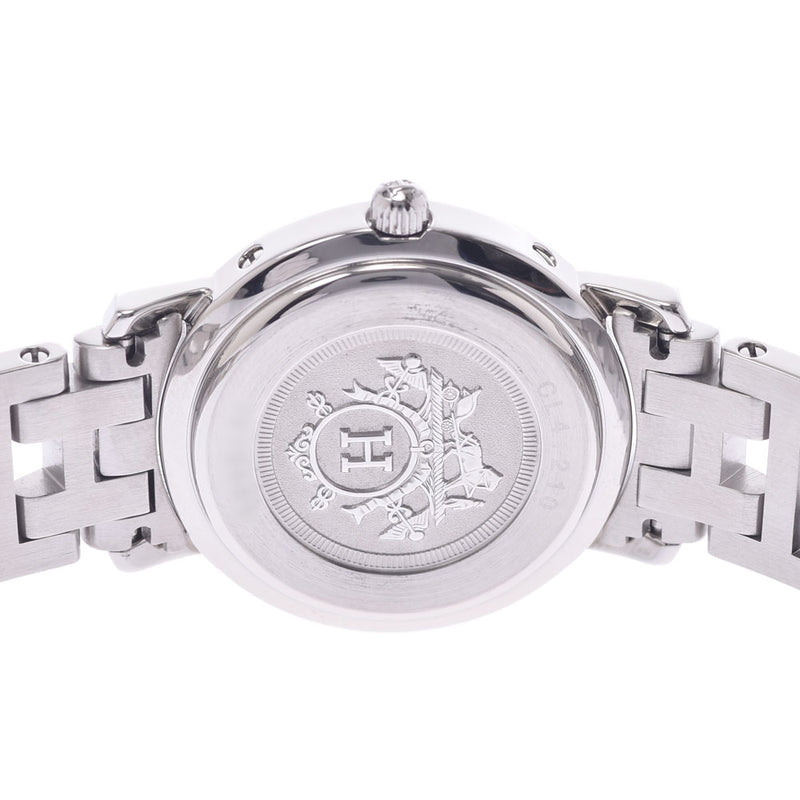 HERMES Hermes clipper CL4.210 Lady's SS watch quartz pink clockface A rank used silver storehouse