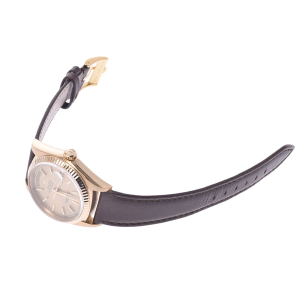ROLEX ロレックス デイデイト 18038 メンズ YG/革 腕時計 自動巻き シャンパン文字盤 Aランク 中古 銀蔵
