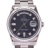ROLEX ロレックス デイデイト 10Pダイヤ ベゼルバケットダイヤ 118399A メンズ WG 腕時計 自動巻き 黒文字盤 Aランク 中古 銀蔵