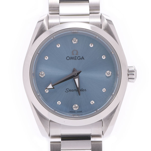 OMEGA Omega Seamaster Aquatera 4P Diamond Chronometer 220.10.28.60.53.001 Women's SS Watch Quartz Blue Characters A-Rank Used Silgrin