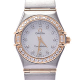 OMEGA Omega Constellation Mini 12P Diamond Bezel Diamond 1360.75 Ladies SS/YG Watch Quartz Shell Dial A Rank Used Ginzo