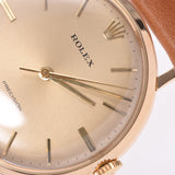ROLEX ロレックス プレジション アンティーク 9659 メンズ YG/革 腕時計 手巻き シャンパン文字盤 ABランク 中古 銀蔵
