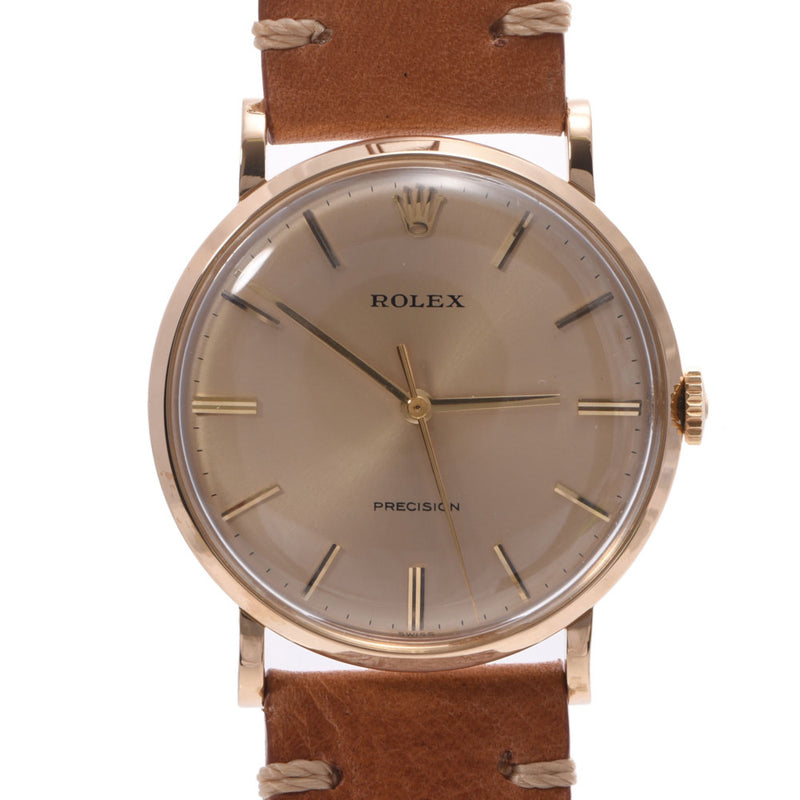 ROLEX ロレックス プレジション アンティーク 9659 メンズ YG/革 腕時計 手巻き シャンパン文字盤 ABランク 中古 銀蔵