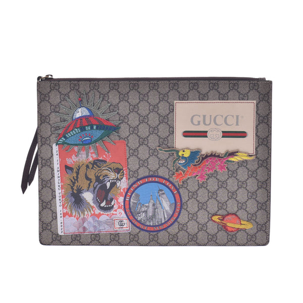 GUCCI Gucci Courier Applique 2WAY Beige 474083 Unisex GG Sprim Canvas PVC Shoulder Bag A-Rank Used Sinkjo