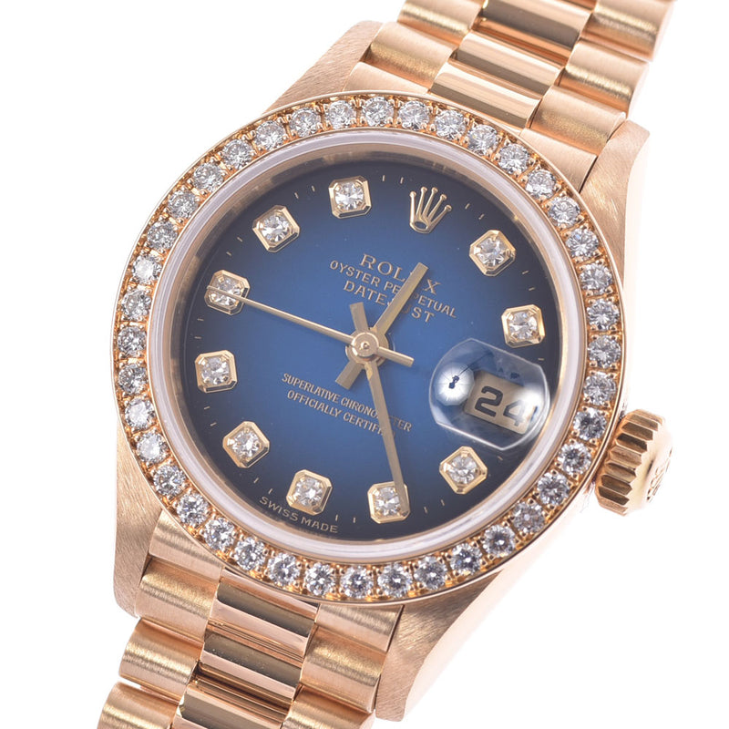 Rolex Rolex Day Just 10P Diamond Bezel Diamond 79138G Women's YG Watch Automatic Wound Blue Gradation Dial A Rank Used Sinkjo
