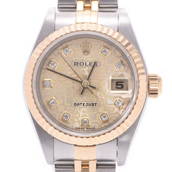 ROLEX Rolex Datejust 10P Diamond Horicon 79173G Women's YG/SS Watch Automatic Winding Champagne Carved Computer Dial A Rank Used Ginzo