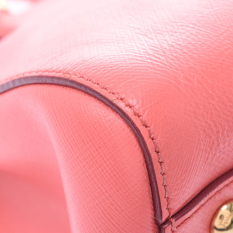 Salvatore Ferragamo Ferragamo Gantini 2way Handbag Salmon Pink Gold Bracket Women's Curf Shoulder Bag AB Rank Used Silgrin