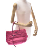 PRADA Prada Bomber 2way Bag Pink Silver Fittings Ladies Nylon Handbag B Rank Used Silgrin