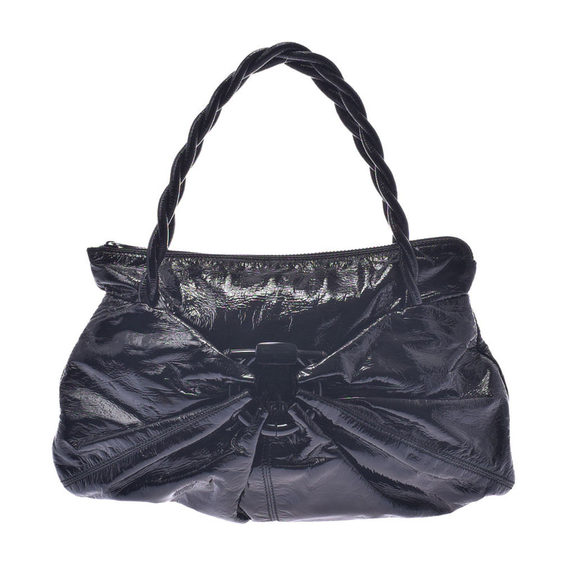Salvatore Ferragamo Ferragamo 2way Bag Black Women's Enamel Handbags A Rank Used Silgrin