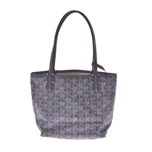 Goyard Goyal Saint Lu Junior Gray Women PVC / Leather Handbags AB Rank Used Silgrin