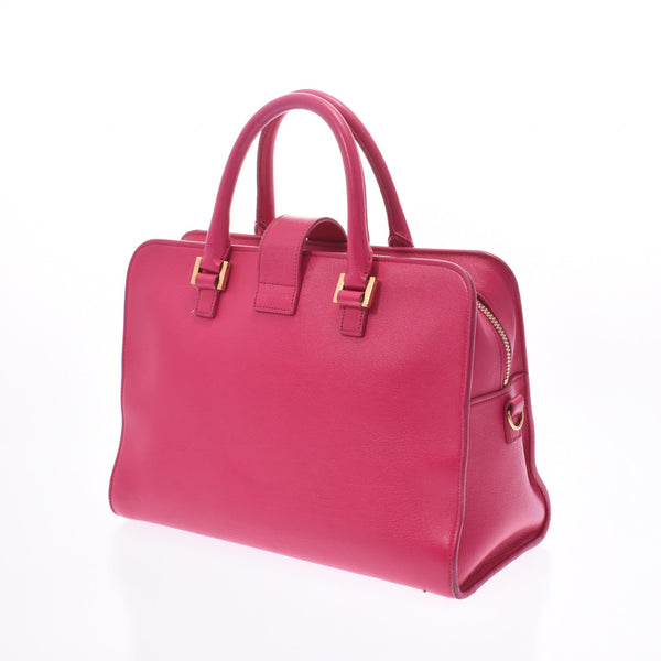 Saint Laurent Sun Laurent Kavas 2way Bag Fusha Pink Gold Bracket 372087 Women's Curf Handbag B Rank Used Sinkjo