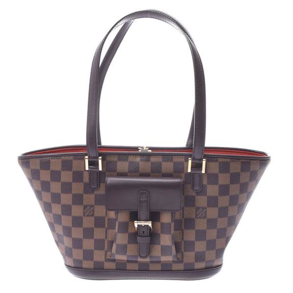 LOUIS VUITTON ルイヴィトン ダミエ マノスクPM トートバッグ ブラウン N51121 レディース ダミエキャンバス ハンドバッグ Aランク 中古 銀蔵