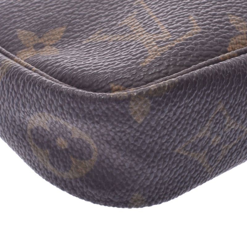 LOUIS VUITTON Monogram Pochette附件棕色M51980女士Monogram帆布附件袋AB等级二手Ginzo
