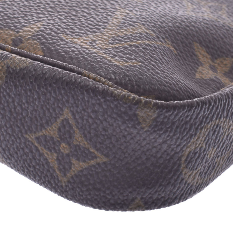 LOUIS VUITTON Monogram Pochette附件棕色M51980女士Monogram帆布附件袋AB等级二手Ginzo