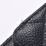 CHANEL Chanel Matrasse Compact Wallet Black Ladies Caviar Skin Tri-Fold Wallet A Rank Used Ginzo