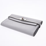 HERMES Hermes Kelly Wallet Blue Glacier Silver Hardware C Engraved (Around 2018) Unisex Vaux Epson Long Wallet B Rank Used Ginzo