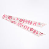 HERMES Hermes Twilly New Tag KELLY EN PERLES Beige / Pink / Red Women's 100% Silk Scarf New Same Used Ginzo