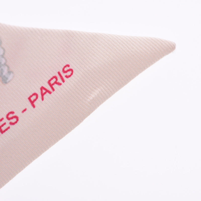 HERMES Hermes Twilly New Tag KELLY EN PERLES Beige / Pink / Red Women's 100% Silk Scarf New Same Used Ginzo