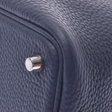 HERMES Hermes Picotan Lock PM Blue Nui Silver Metal Fittings X Engraved (Around 2016) Ladies Taurillon Clemence Handbag New Same Used Ginzo