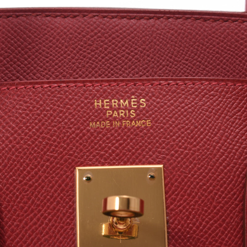 HERMES Hermes Birkin 35 Rouge Biff gold metal fittings □B engraved(circa 1998) unisex Kush Bell handbag a rank used silver