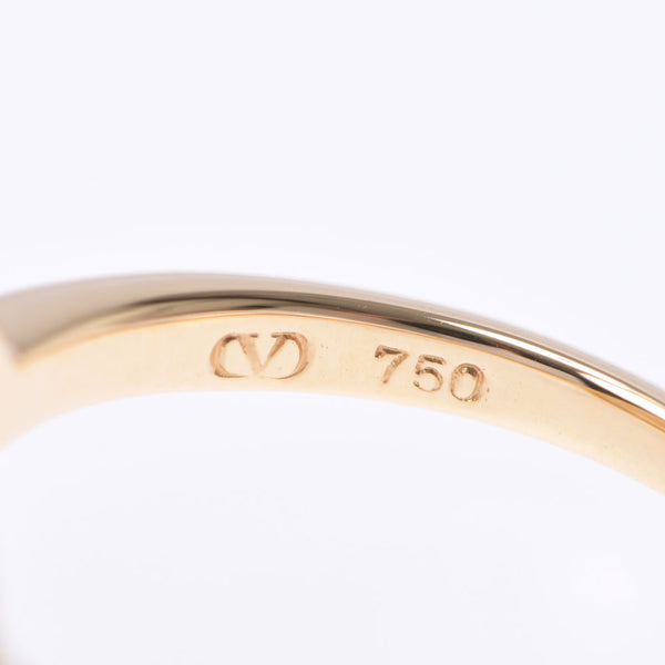 [Financial sales] Valentino Valentino Logo Diamond 0.13ct Women's K18YG Ring / Ring A-Rank Used Sinkjo