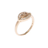 [Financial sales] Valentino Valentino Logo Diamond 0.13ct Women's K18YG Ring / Ring A-Rank Used Sinkjo