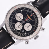 Breitling Breitling Navigation Timer Back Skin AB0127 Men's SS / Leather Watch Automatic Wound Black Table AB Rank Used Sinkjo