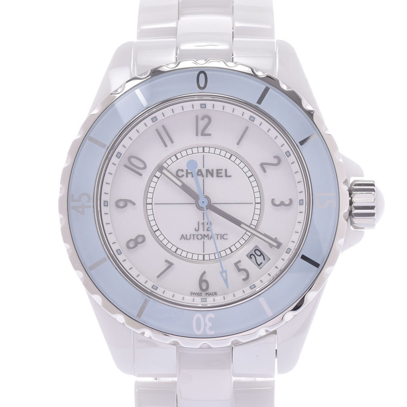 CHANEL Chanel J12 38mm Soft Blue H4341 Men's White Ceramic Watch Automatic Wound White Figure A Rank Used Silgrin