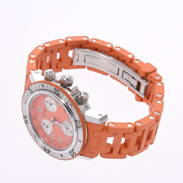 Hermes Hermes Clipper Diver Chrono CL2.316 Boys SS / Rubber Watch Quartz Orange Table A-Rank Used Silgrin