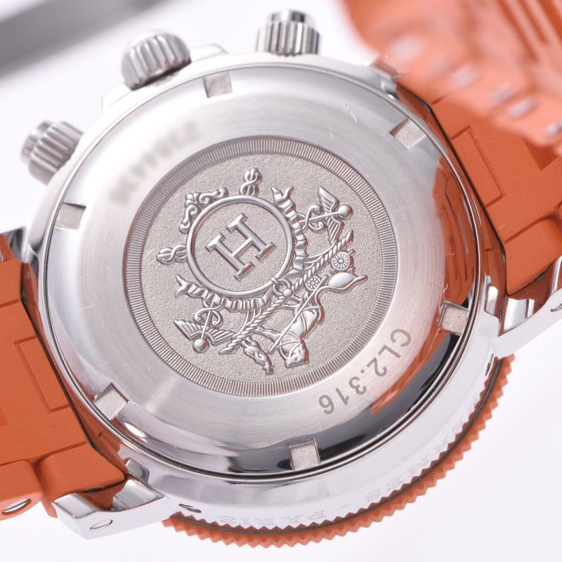 Hermes Hermes Clipper Diver Chrono CL2.316 Boys SS / Rubber Watch Quartz Orange Table A-Rank Used Silgrin