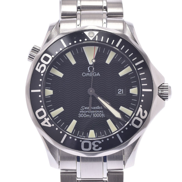 OMEGA Omega Seamaster Professional 300M 2264.50 Men SS Watch Quartz Black Table A-Rank Used Silgrin