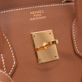 Hermes Hermes Burkin 35 Gold Gold Bracket □ D Help (around 2000) Unisex Kushbel Handbags AB Rank Used Sinkjo