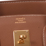 Hermes Hermes Burkin 35金黄金支架□D帮助（2000年左右）UniSEX Kushbel手袋AB排名使用的水池