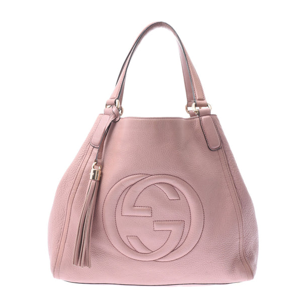 Gucci Gucci Soho Tote Bag Pink Beige 282308 Women's Curf Handbag B Rank Used Silgrin