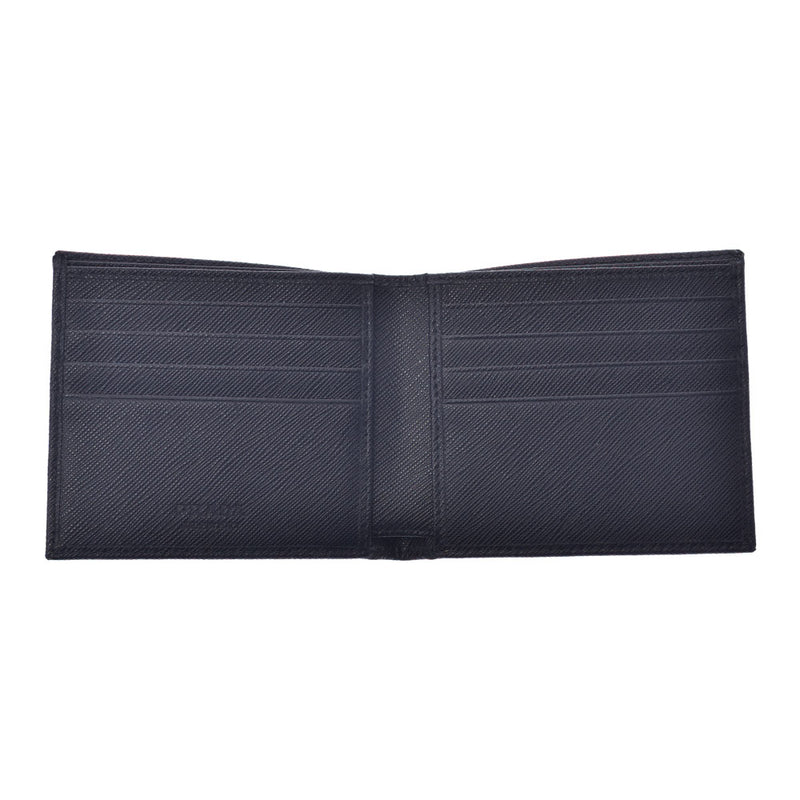 PRADA Prada Two-folded wallpaper black men's Safiano wallet AB rank used Silgrin