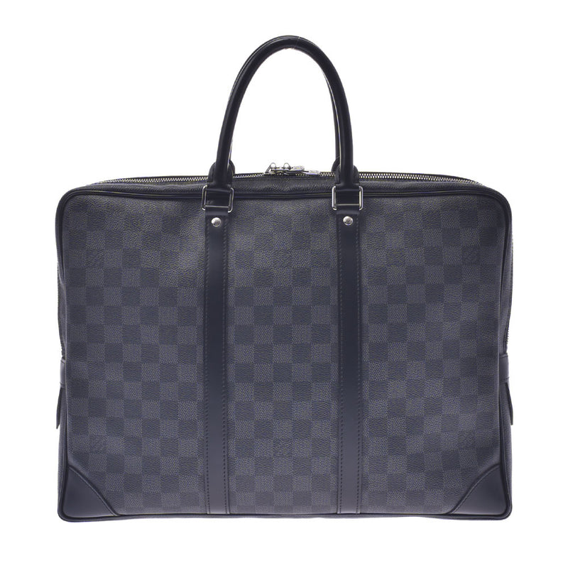 LOUIS VUITTON Louis Vuitton Damier Graphite Portodocuman Voyage Black/Grey N41125 Men's Damier Graphite Canvas Business Bag AB Rank Used Ginzo