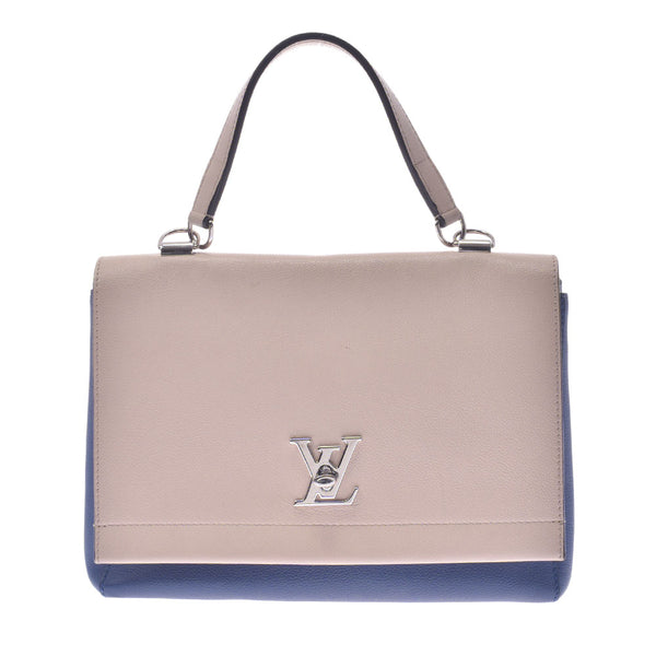 Louis Vuitton Louis Vuitton Rock Me 2 2WAY Bag Baikara Denim Ankle / Beige Silver Flockage M41793 Women's Curf Handbag B Rank Used Sinkjo