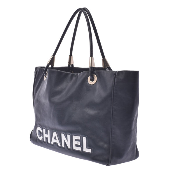 CHANEL Chanel Camelia Black / White Women's Curf Tote Bag B Rank Used Sinkjo