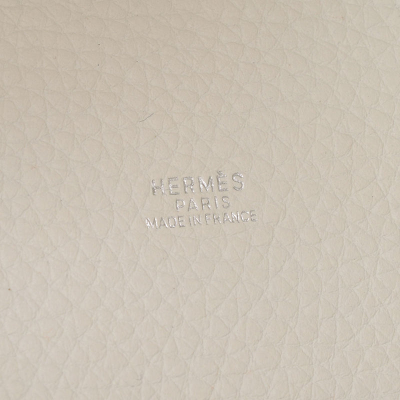 Hermes Hermes Picon MM White / Gold Silver Bracket □ I Engraved (around 2005) Ladies Triyo Clemance Handbags AB Rank Used Sink