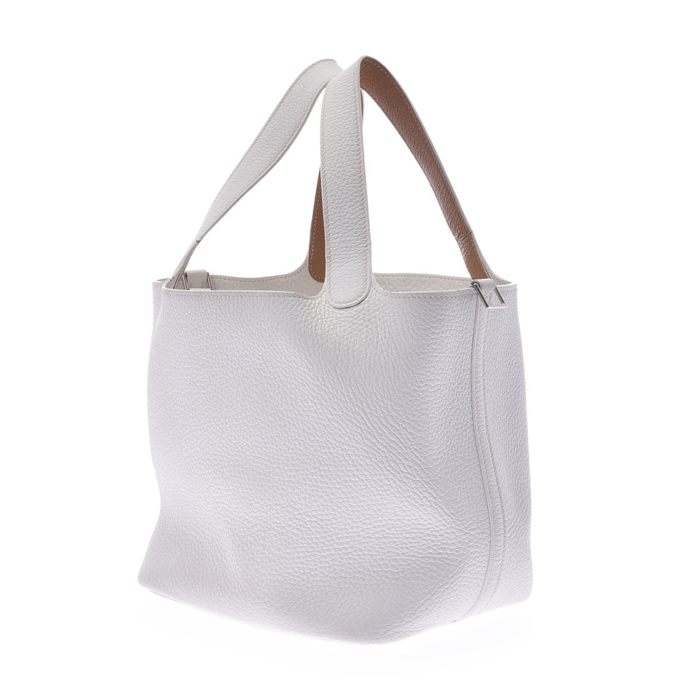 美品☆エルメスピコタンMM白トリヨンクレマンスハンドバッグ□J刻印