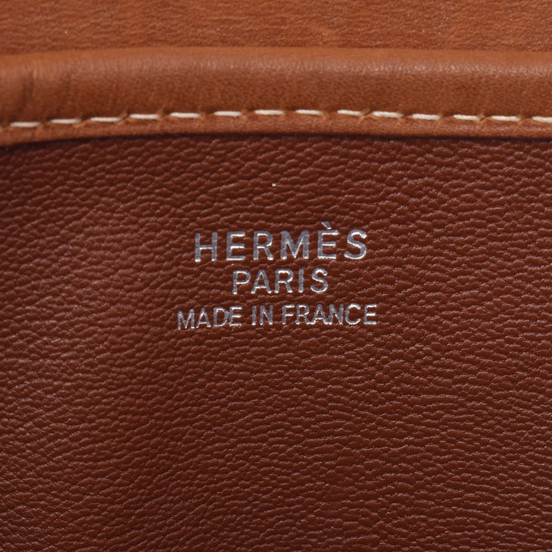 HERMES エルメス クリスティーヌ 茶 □A刻印(1997年頃) ユニセックス トワルアッシュ×ヴォーバレニア ショルダーバッグ Bランク 中古 銀蔵