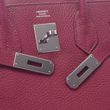 Hermes Hermes Burkin 30 Ruby Silver Flocky □ N-engraving (around 2010) Ladies Triyo Clemance Handbags AB Rank Used Sinkjo