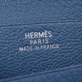 HERMES エルメス ベアン コンパクト ブルータラサ シルバー金具 □G刻印(2003年頃) ユニセックス シェーブル 二つ折り財布 Aランク 中古 銀蔵