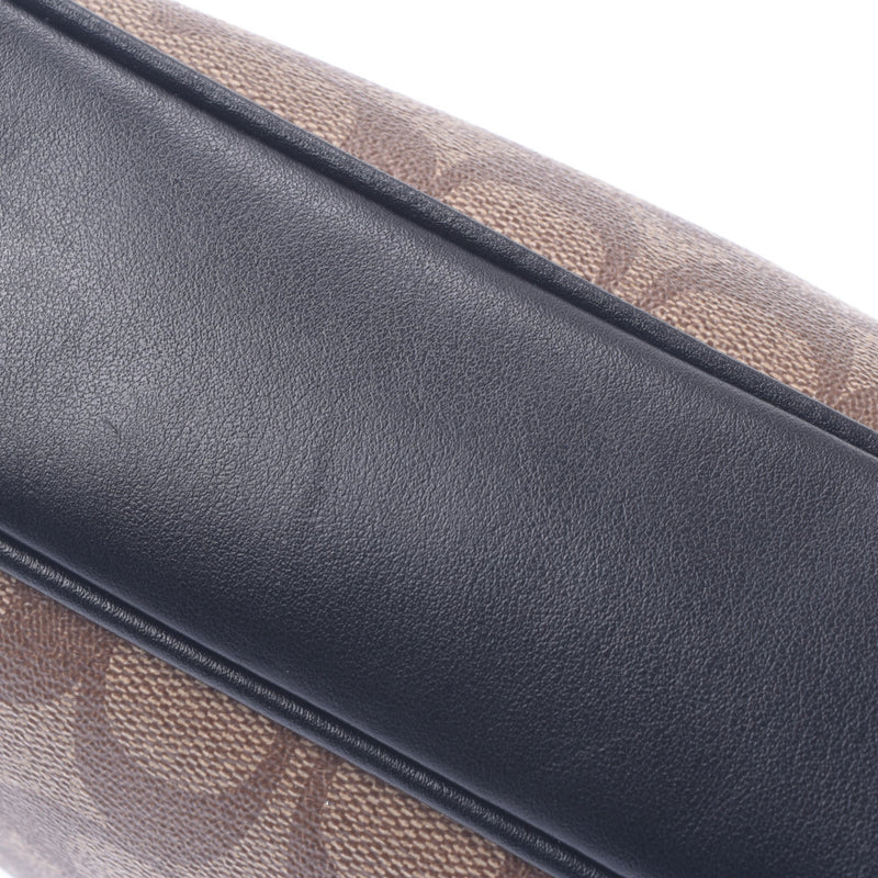 [Financial sales] COACH coach Signature 2WAY Briefcase Beige × Black F72972 Men's PVC × Leather Business Bag Unused Silgrin
