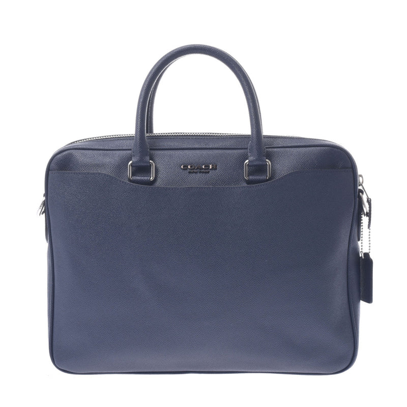 COACH Coach 2WAY Briefcase Navy F72974 Men's Leather Business Bag Unused Silgrin