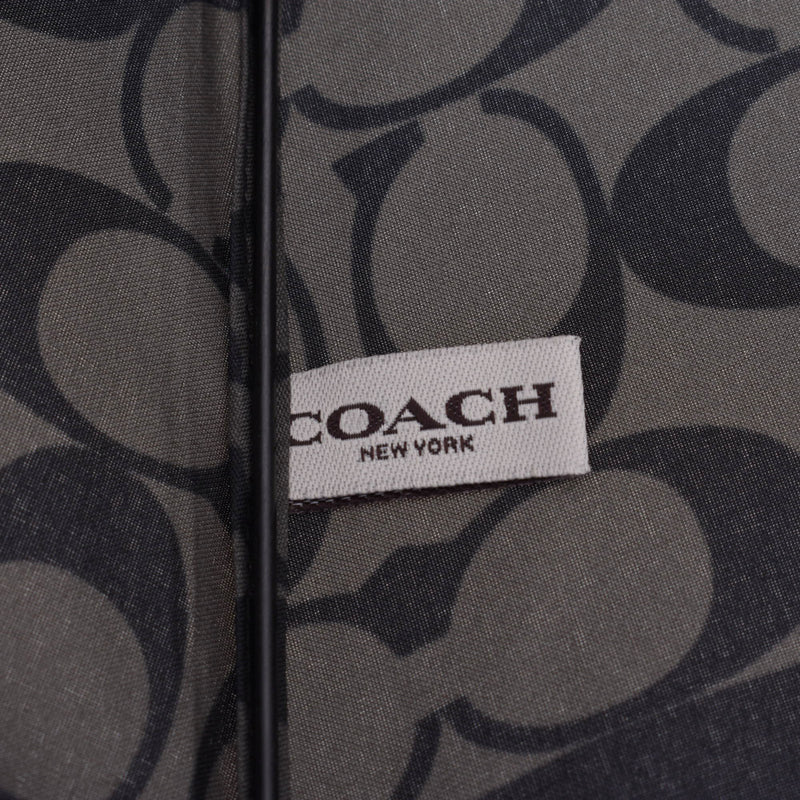 COACH コーチ シグネチャー 折りたたみ傘 ワンタッチ開閉式 グレー/黒 63364 ユニセックス ブランド小物 未使用 銀蔵