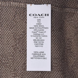 COACH 教练签名消声器 + 针织帽套装米色 C0647 中性羊毛 95% 羊绒 5% 消声器未使用银藏